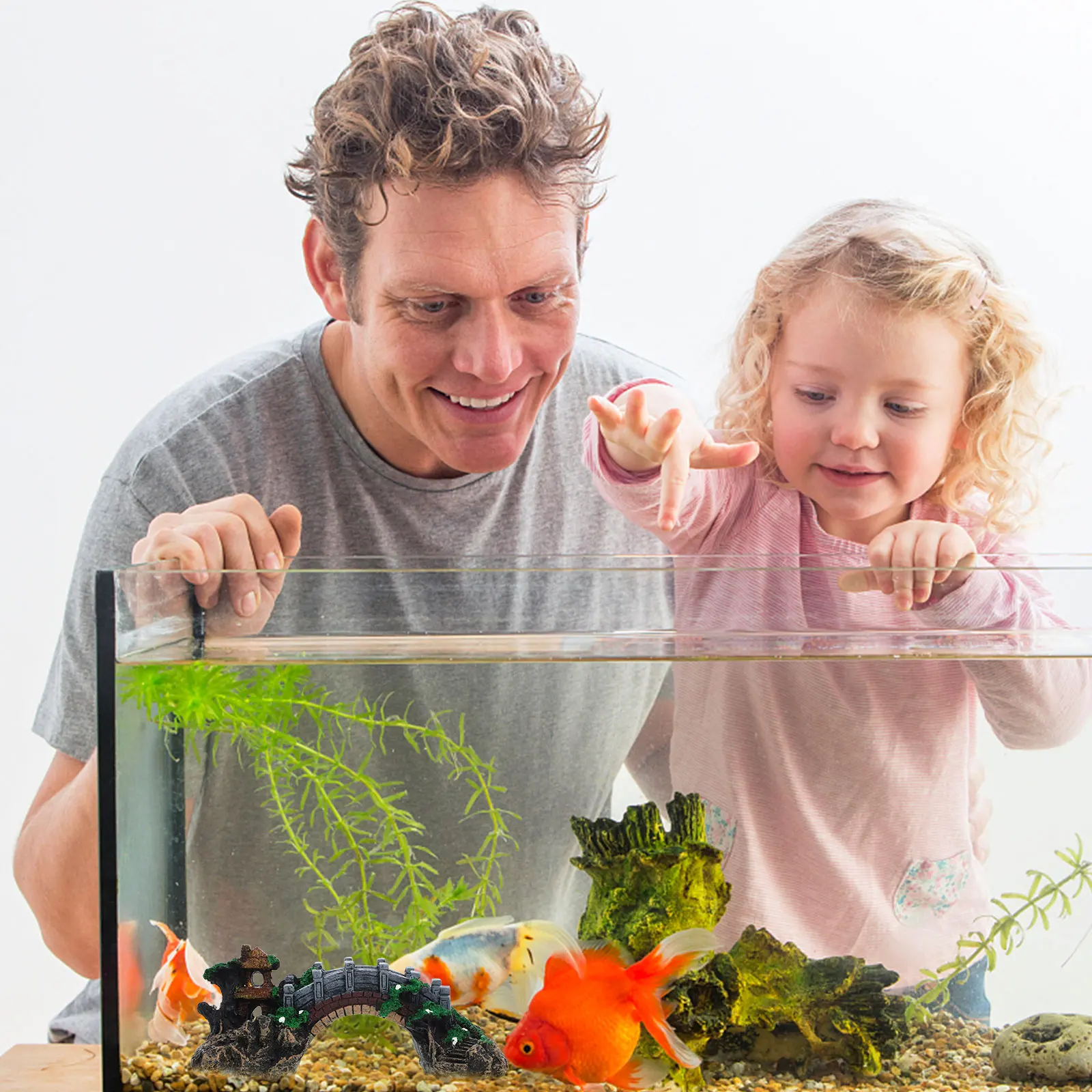 Decorations Simulation Bridge Fish Tank Aquarium Accessories Bubbler Hide Decors