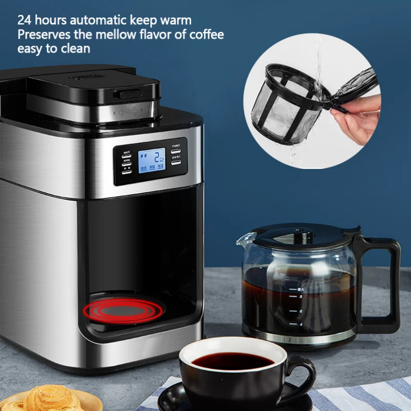 DIVEDEER Automatic Coffee Grinder for Home & Office - Compact American-Style Grinder Compatible with American Drip Coffee Makers