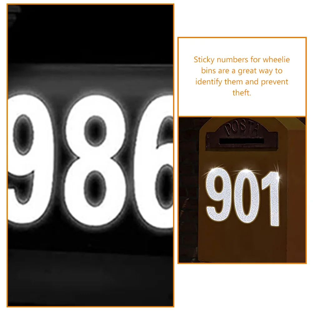 

4 Sets Mailbox Numbers Stickers Self-adhesive Silver Reflective 3 Inch Waterproof Door Sign Labels for Bin