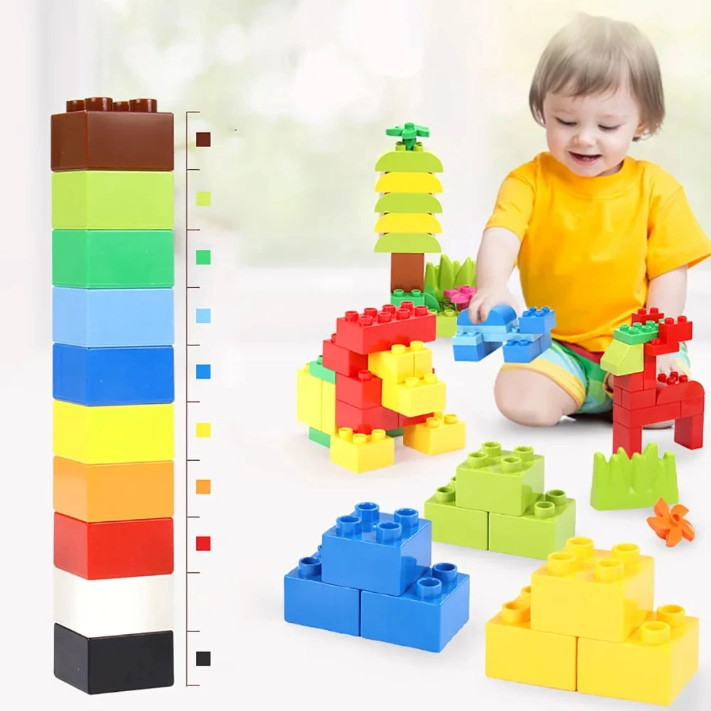 70/200pcs DIY Toys Large Partical Creative Building Block Basic Brick Educational Assembled Puzzle Fit Legoeds Gift for Kids