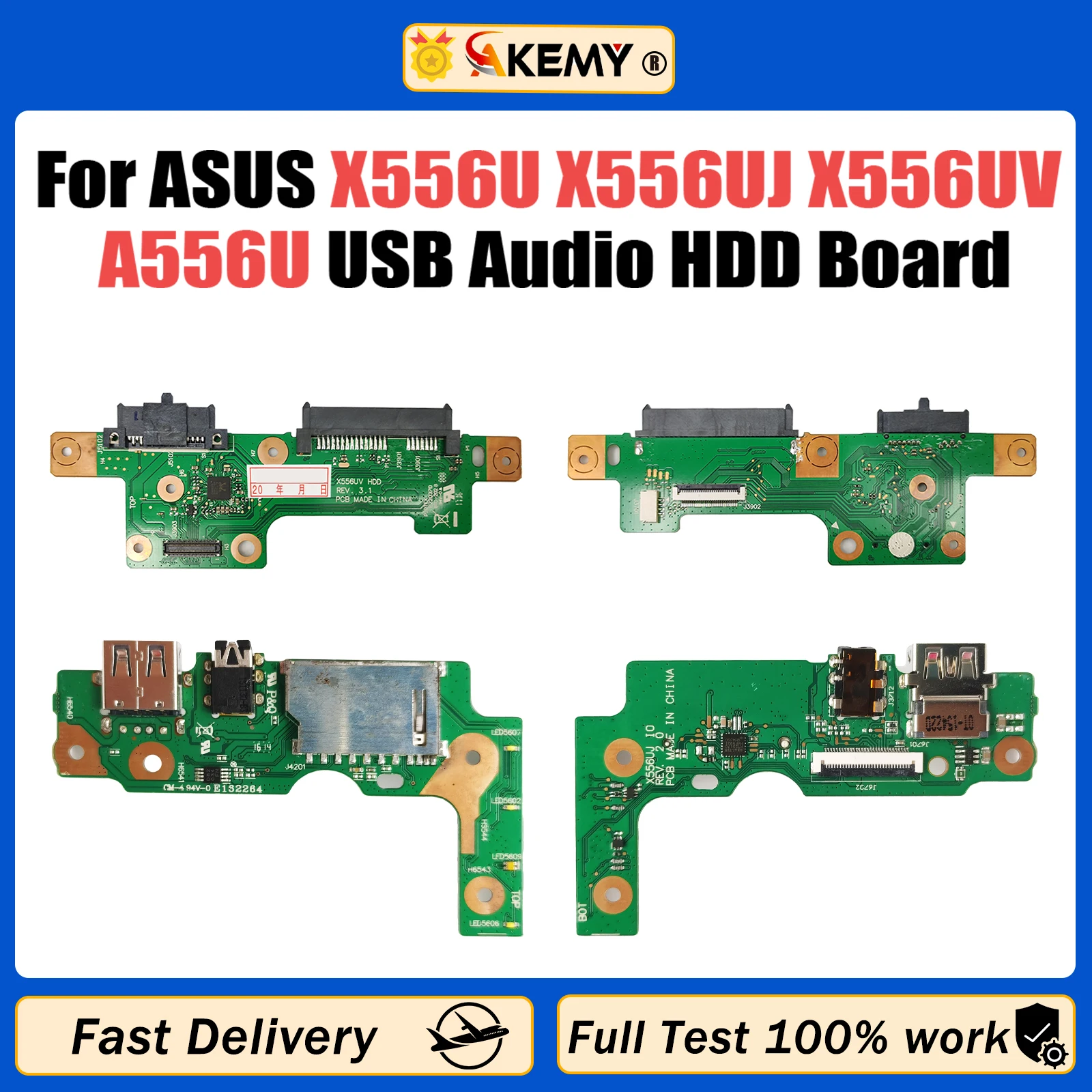 

For Asus X556U X556UJ X556UV A556U K556U F556U VM590 Laptop Hard Disk Driver USB Audio HDD BOARD