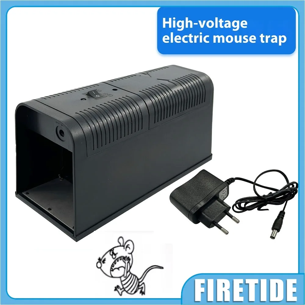 5000V Electric Mouse Trap,Humane Mice Zapper with High Voltage Indoor Rodent Catcher for Kitchen Living Room (1, Black)