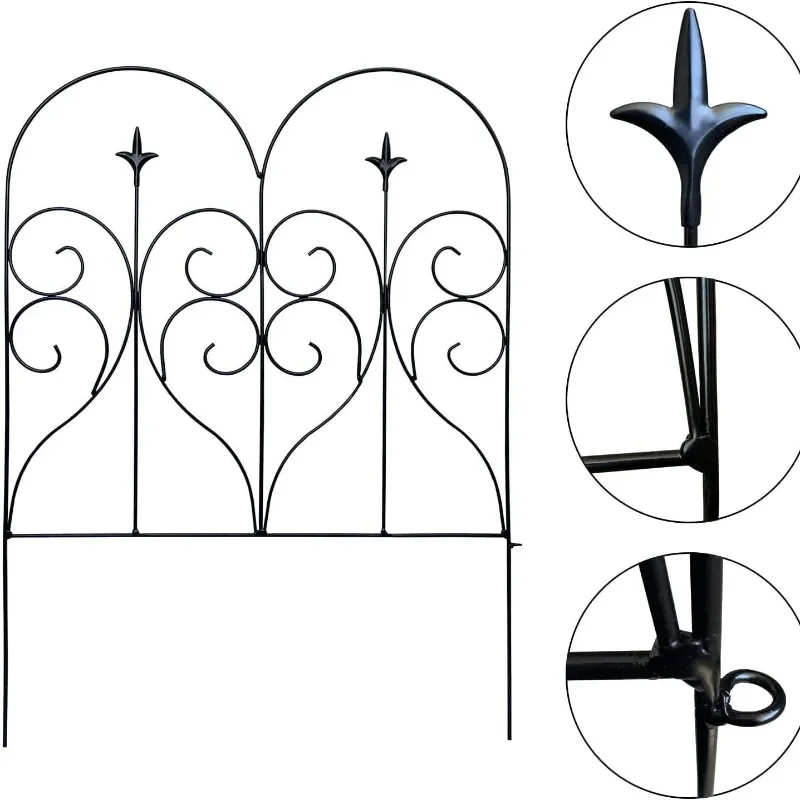 Pastoral iron love decorative flower insert, villa garden park small fence flower bed decorative fence