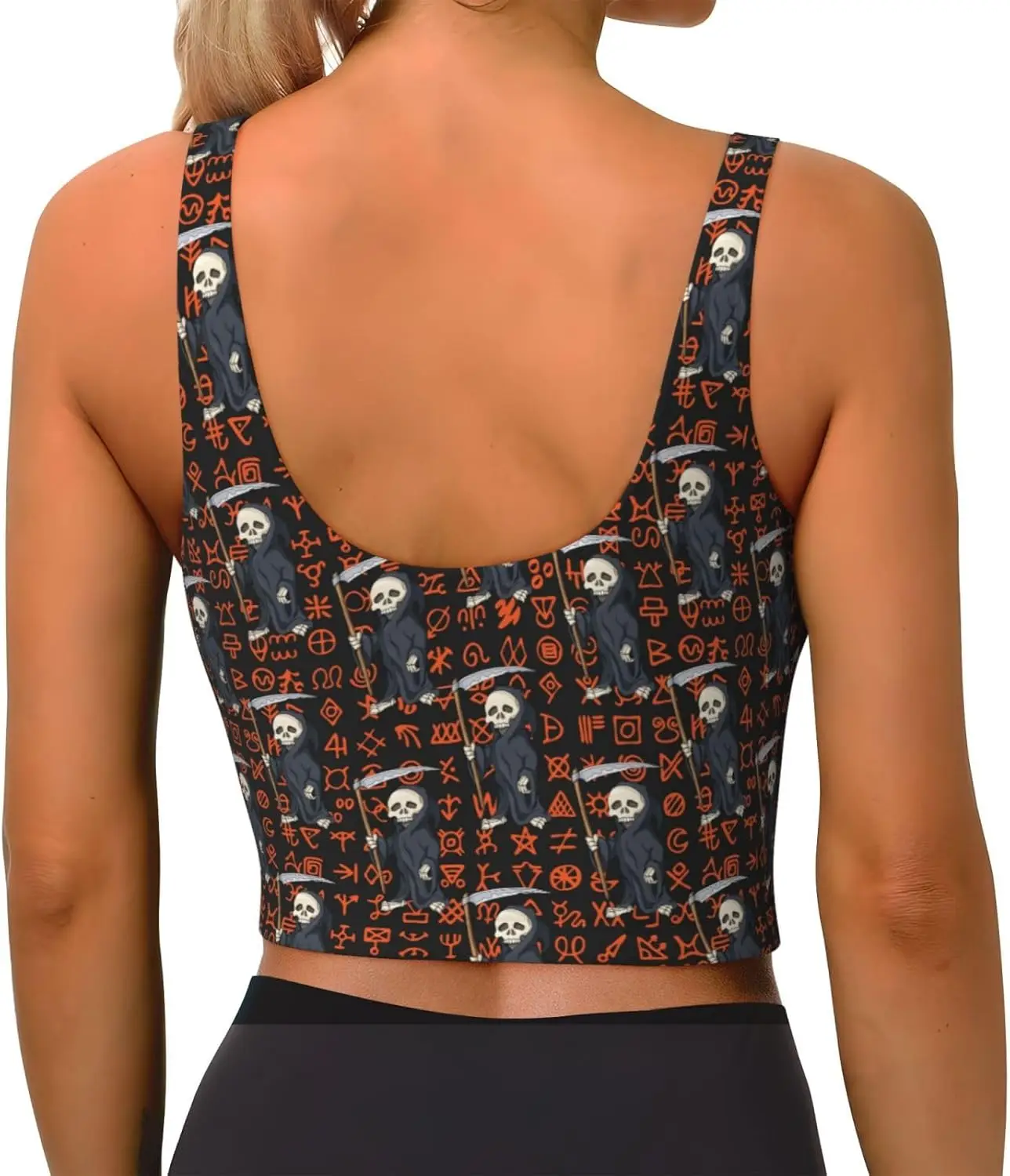 เสื้อชั้นในกีฬาผู้หญิง คอวี ไร้โครง บราเล็ตต์ แขนกุด ทรงยูแบ็ค เสื้อกล้ามโยคะ เสื้อออกกำลังกาย พร้อมแผ่นรองเสริมที่ถอดออกได้