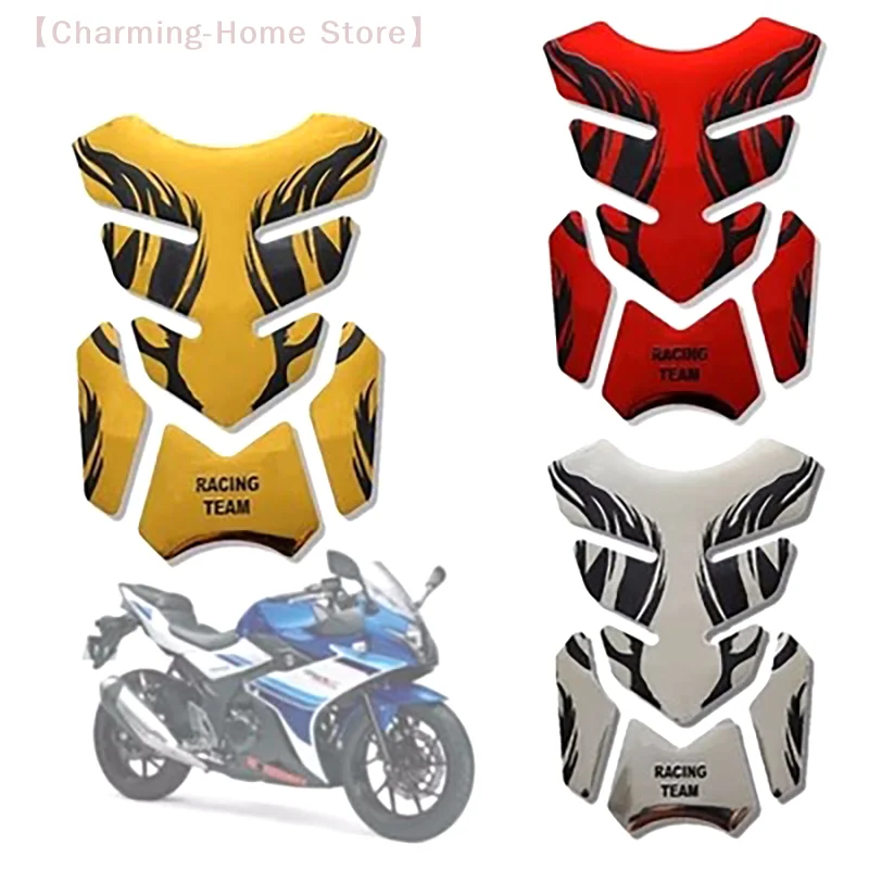 

【M】Motorcycle Tankpad Sticker Fishbone 3D Tank Pad Stickers Oil Gas Protector Cover Decoration Flame Motorcycle Accessories