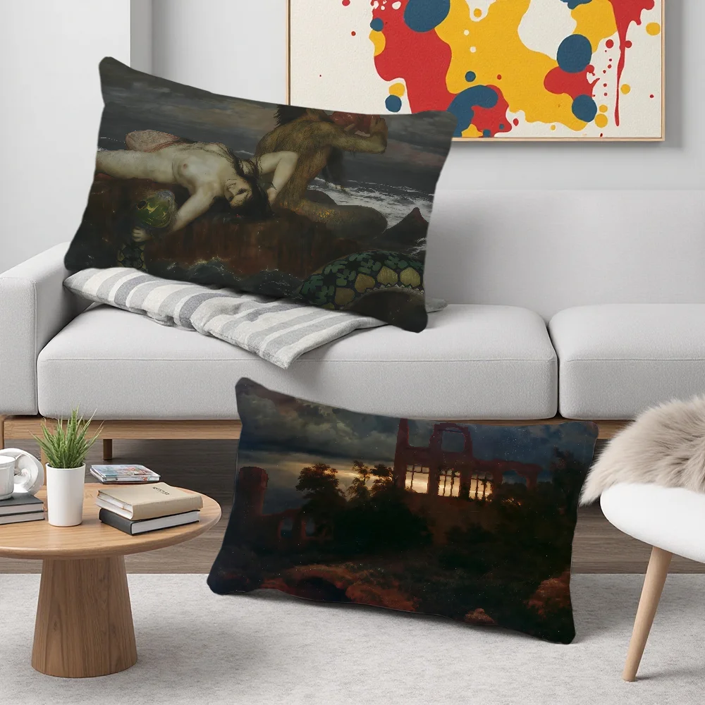 Swiss Symbolist Painter Arnold Bocklin cushion cover Rectangle Pillow Case Printing Bedside Sofa Room Home Decoration Pillowcase