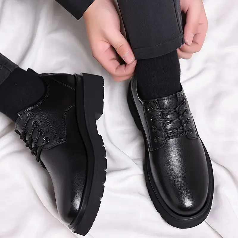 Business Black Social Shoe for Men Round Toe Official High Quality Fashion 39 Cheap Liquidation Footwear Office Dress Shoes Man