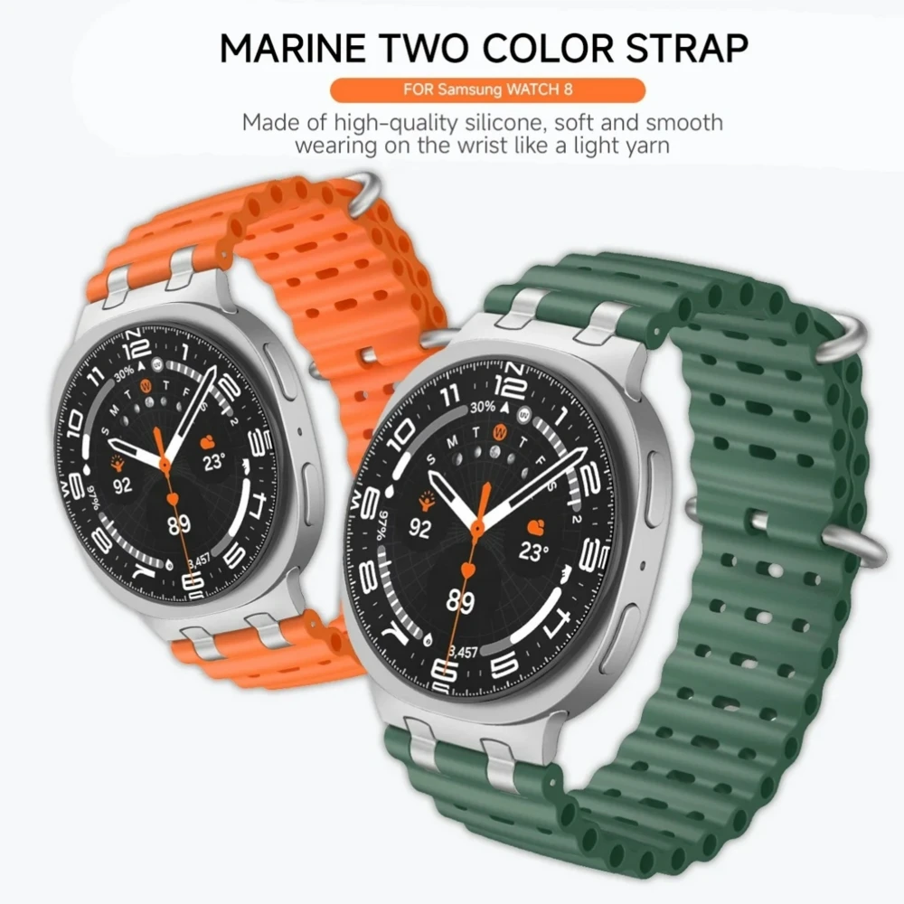 أشرطة ساعة سيليكون لساعة سامسونج جالاكسي 8 الكلاسيكية 46 ملم أساور معصم رياضية لساعة جالاكسي 8 44 40 ملم أشرطة ساعات قابلة للتنفس