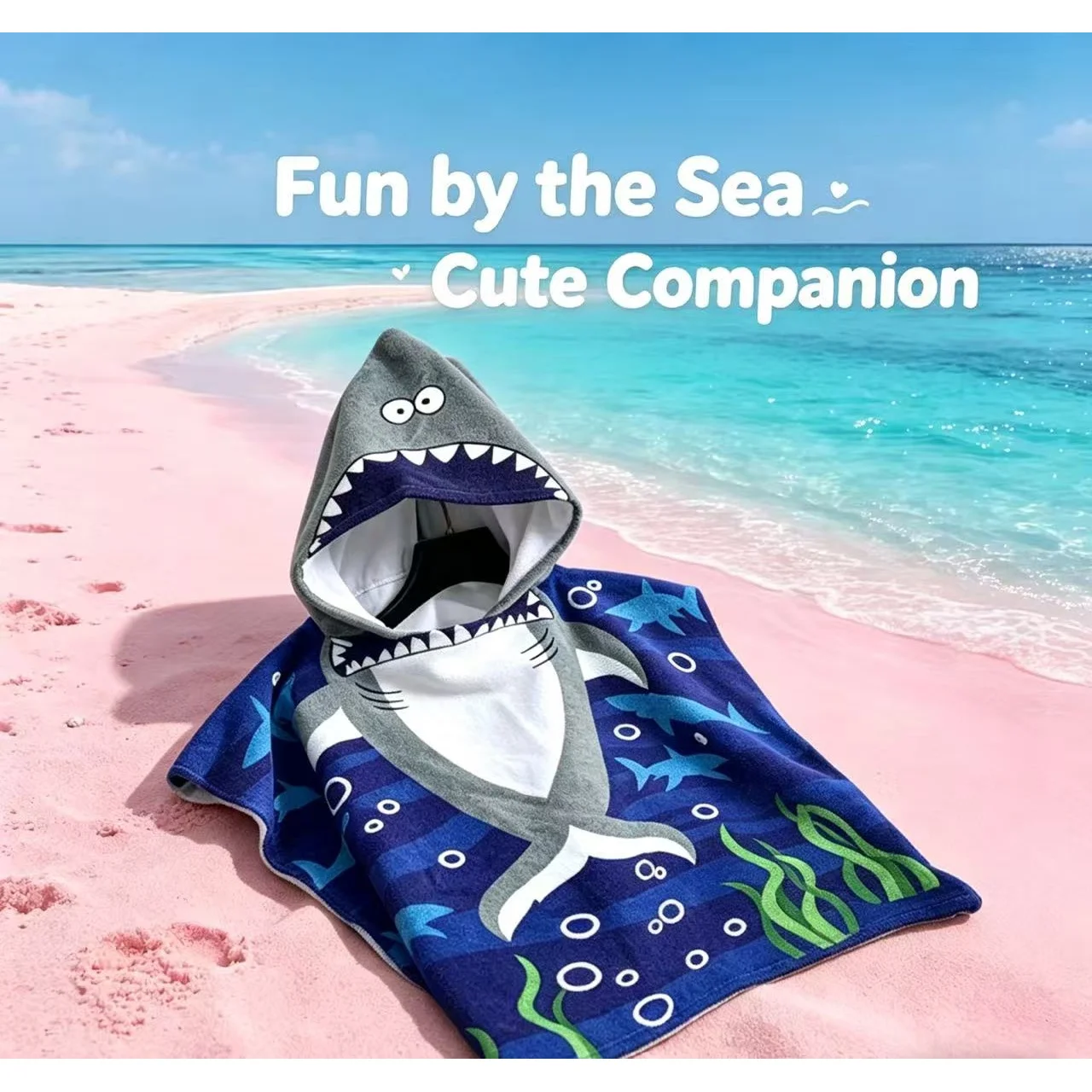 2026 New Model Cartoon Printed Bathrobe Soft Super Absorbent Suit For Beach Pool Seaside Camping For Aged 2 to 9 Boy or Girl
