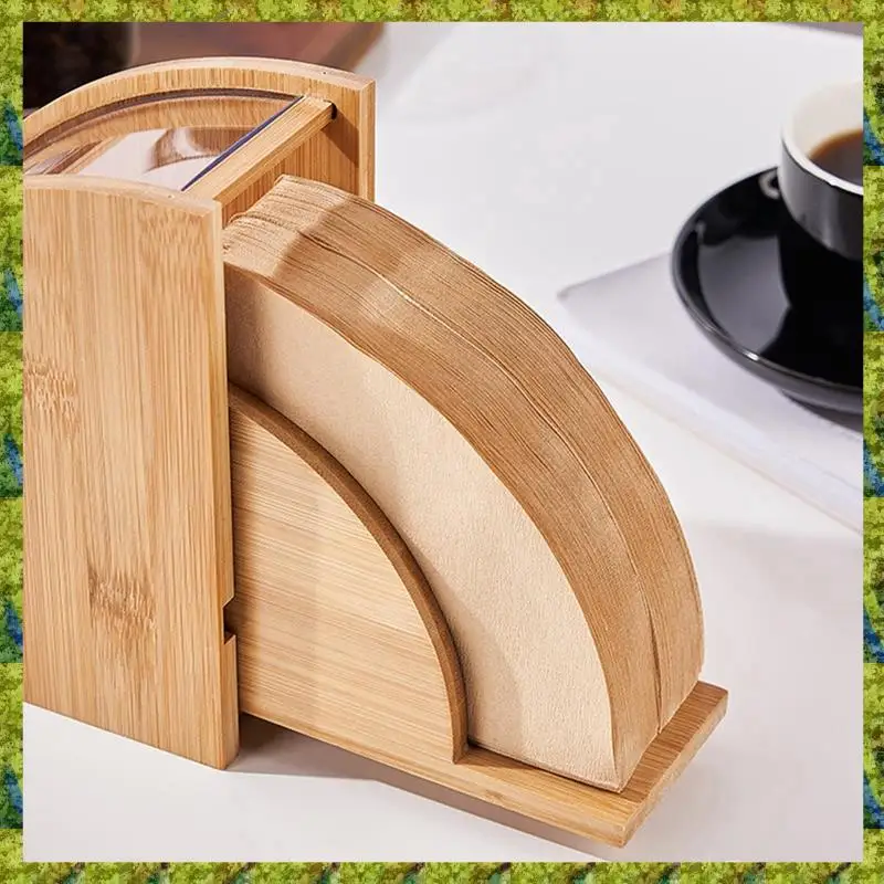 

UISN Hand Brewed Coffee Filter Paper Storage Rack Set Coffee Filter Paper Storage Box Solid Wood Filter Paper Storage Rack