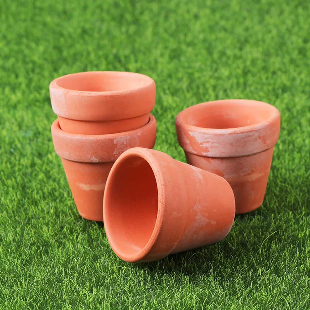Tagine Clay Pot - 12個入りテラコッタ植木鉢 セラミックフラワーポット 小さな植物用 室内/屋外 ミニ粘土製 ナチュラル素朴な装飾