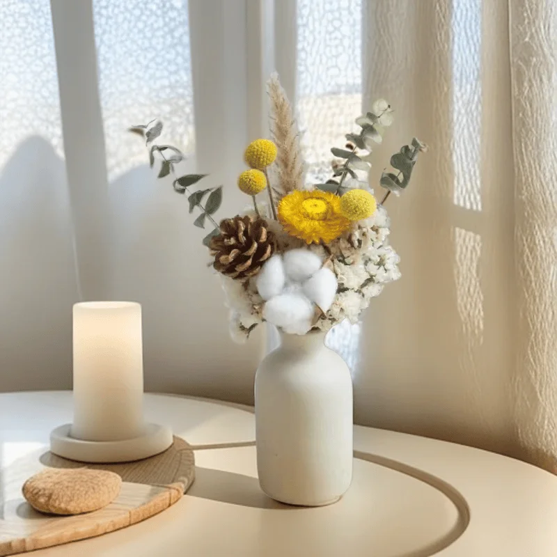 ユーカリの葉とバラのドライフラワー、寝室の装飾アクセサリー、高級ホームデコレーション、ドライフラワー