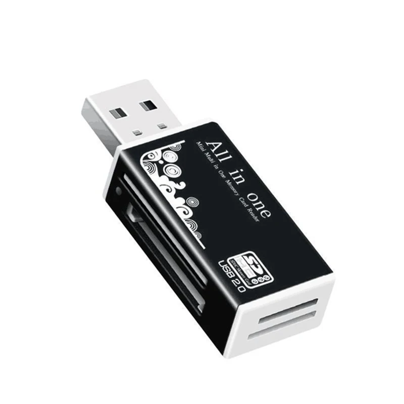 Legierungskartenleser 4 Ports USB2.0 Micro SD TF M2 MS Pro Duo MMC SDHC DV Telefonkamera Speicherkartenadapter mit LED-Anzeige