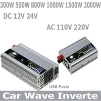 Car Wave Inverter DC 12V 220V 24V 110V AC 300W 500W 800W 1000W 1500W 2000W Inversor Car Adapter Power Solar Inverter Converter