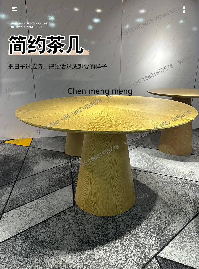 

Современный креативный круглый стол в стиле лайт-люкс для дома, простой итальянский обеденный стол, кофейный стол для гостиниц, кафе и переговорных комнат
