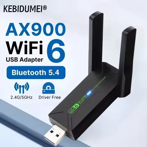 900Mbps WiFi USB Adapter 2 in 1 Bluetooth 5.4 Wifi6 Network Card 2.4G/5Ghz 5dbi Antenna USB Dongle Receiver Free Driver For PC
