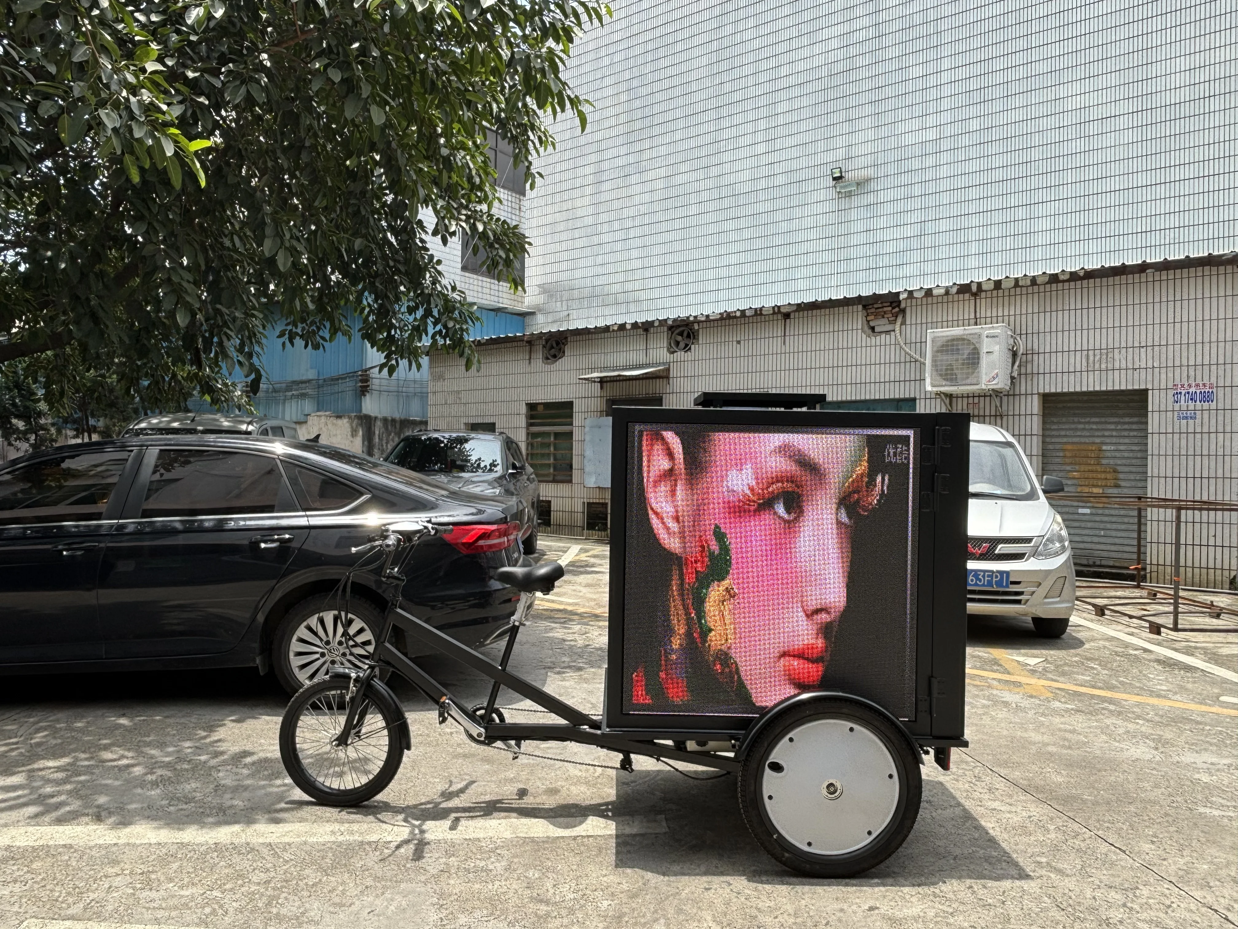For Village Small Churches Crusade Use Advertising Tricycle with Three Sides LED Screen