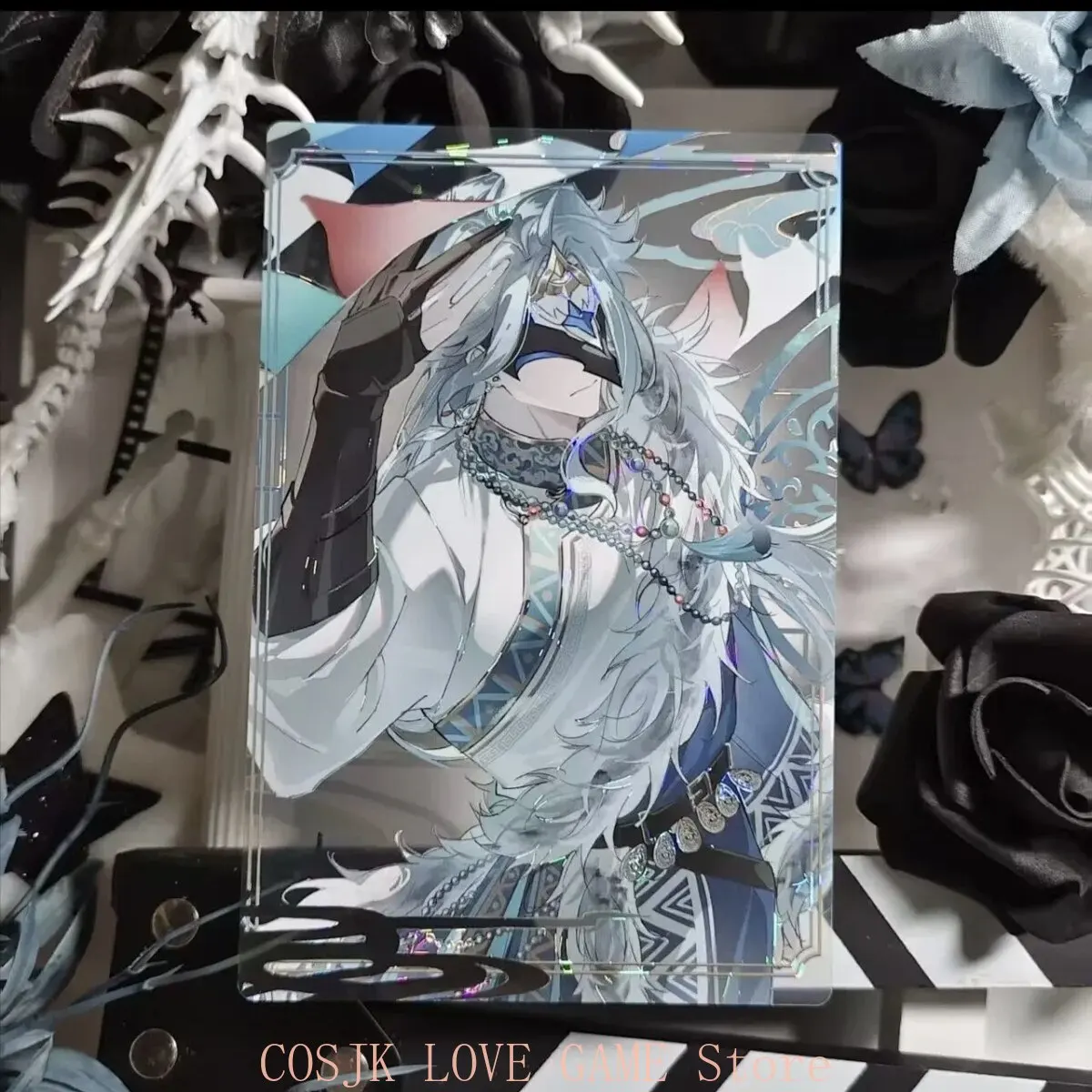 Game Genshin Impact Il Dottore The Doctor Anime Cosplay Transparent Card Collection Cards Fans Halloween Birthday Gift