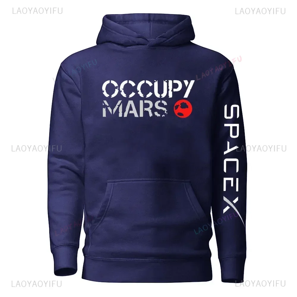 Occupy Mars Space X Black Unisex Crewneck Sweater or Hooded Men Sweatshirt Adult or Youth Comfortable Sweatshirt Space Gift