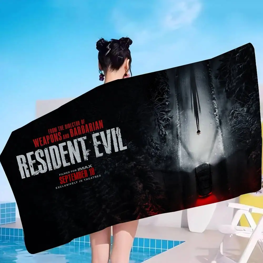 Horror Resident E-Evil Movie 2026 Beach Towel Colorful Bath Towels for Girl Microfiber Quick Dry Custom Sand Free Beach Yoga Spa