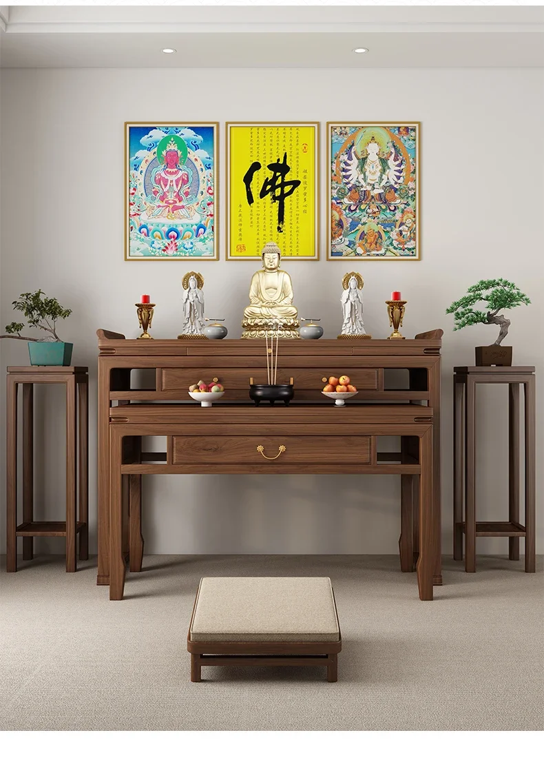 

Customized modern shrine table Solid wood home living room table Buddhist table New Chinese style
