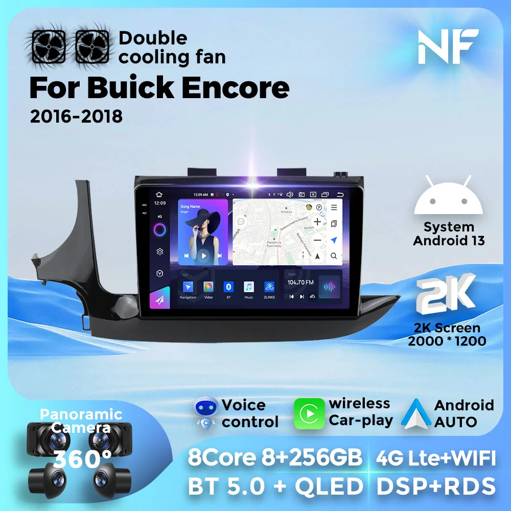 

For Buick Encore Opel Mokka X Vauxhall 2016-2018 Carplay GPS Navigation Multimedia Video Player Stereo No 2din 4G WIFI 8+ 256GB