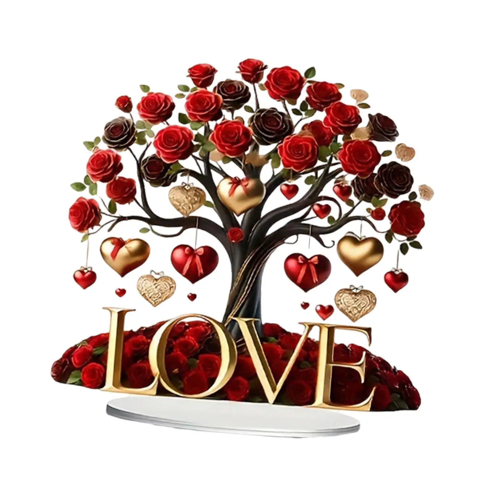 

Rose Sign 2D Love Witness Decorative Bookshelf Artwork Bohemian Crafts Decors