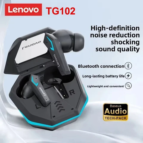 Lenovo TG102 Gaming Wireless Earbuds Bluetooth5.4 Low Latency RGB Light…