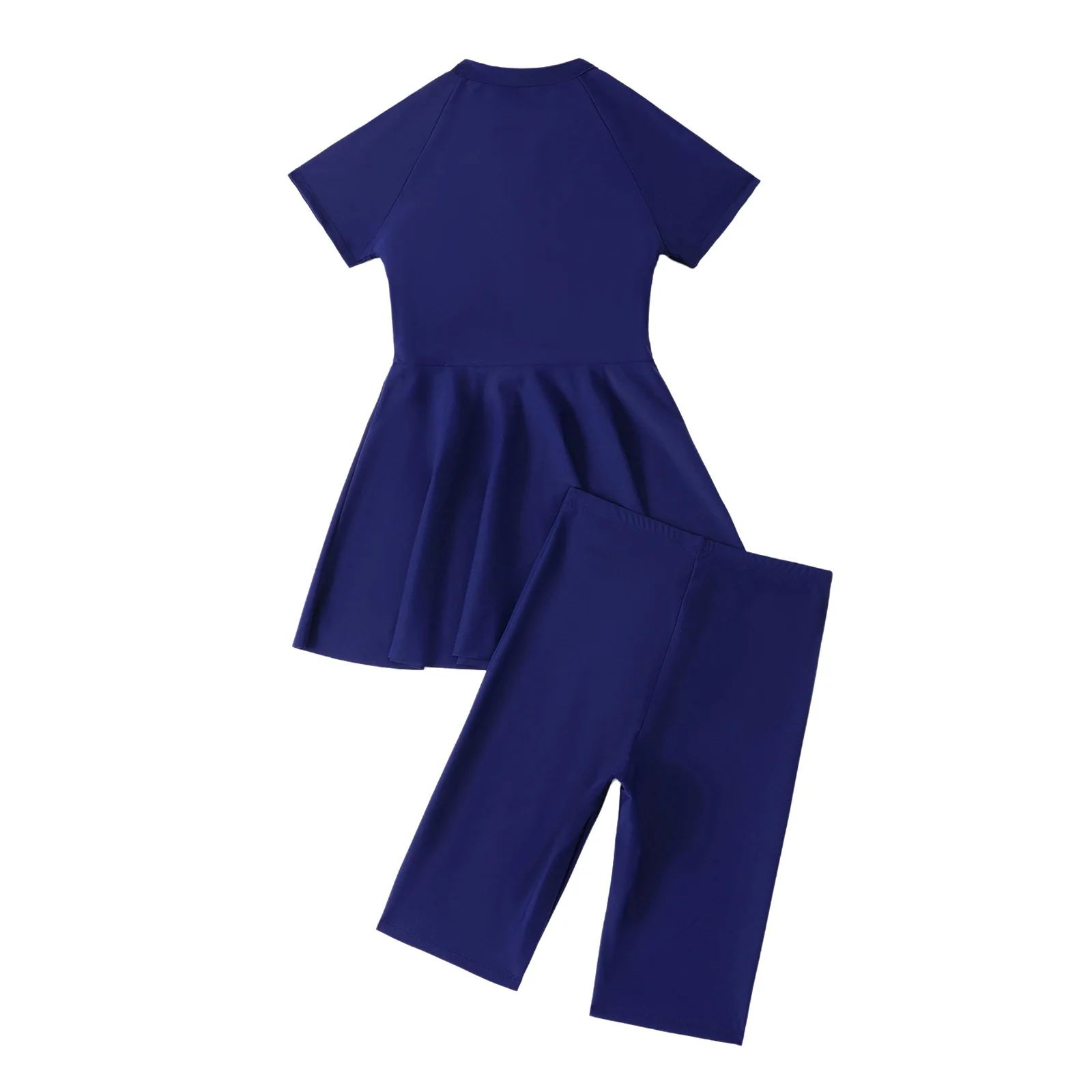 Womens Rash Guard Swimwear Two Pieces Swimsuit Short Sleeve Half Zipper Wireless Padded Ruffle Top with Shorts Swimming Costumes