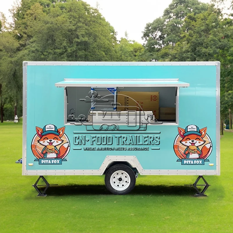 

CN Food Trailer Полностью оборудованный мобильный кухонный прицеп для еды для кофе, лимонада и тележки для концессионного мороженого Сертификат CE