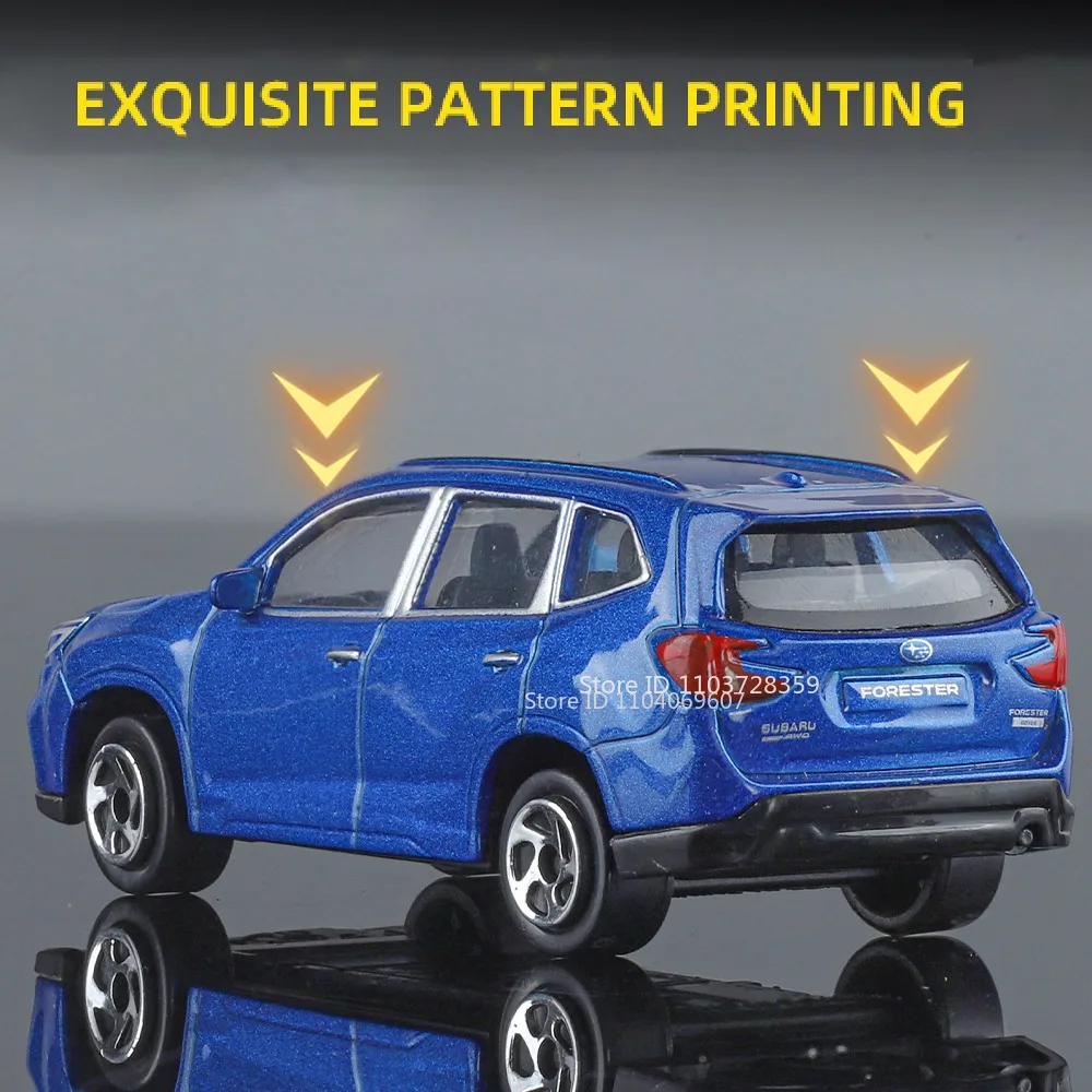 1:64 Subaru Forester Mini Modello di Auto Giocattoli Pressofuso In Lega di Assorbimento Degli Urti Pneumatici In Gomma Diapositiva Avanti Ornamento per I Regali Dei Bambini