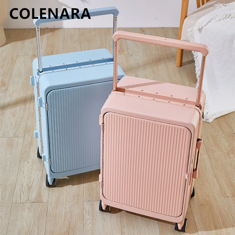 

KLQDZMS USB Charging Luggage Trolley Case 20 Inches Boarding Box 25" PC Trolley Case Multi-function with Wheels Suitcase