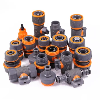 ข้อต่อท่อน้ำหัวต่อคอมพิวเตอร์ในสวนขนาด1/2นิ้ว3/4นิ้วข้อต่อหยุดน้ำสำหรับล้างรถ20/16มม. ข้อต่อซ่อมท่อชลประทาน