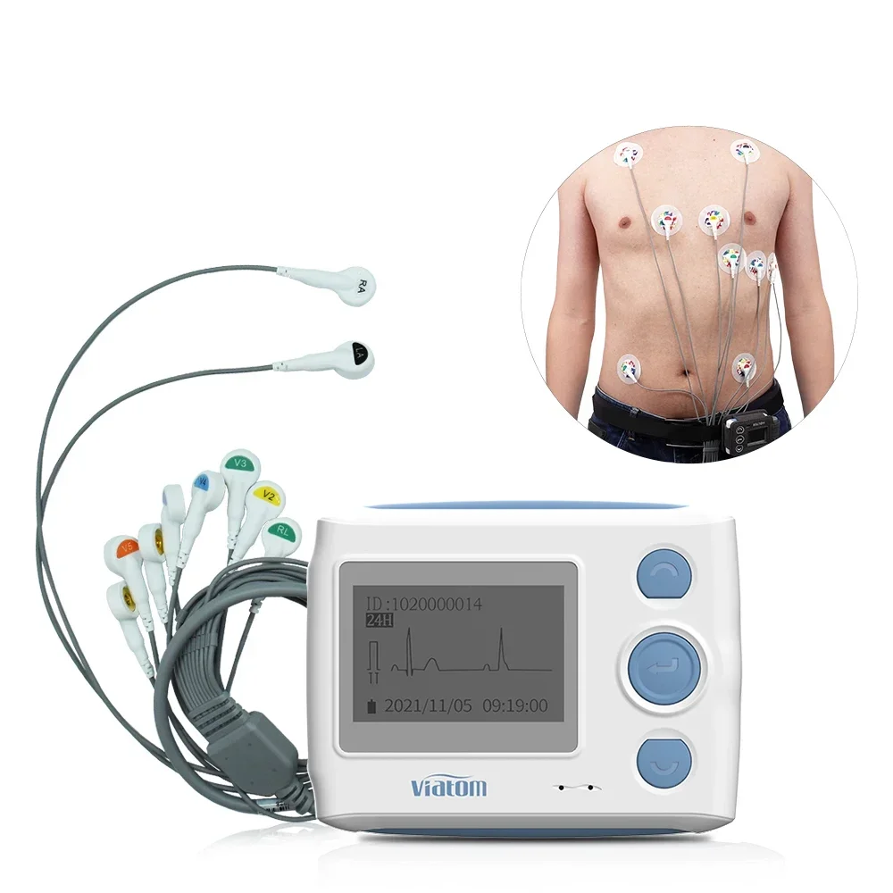 Viatom TH12 24 Hour AI Analysis 12 Channel Portable Machine 12 Lead Electrocardiograph Device Ekg supervise Holter Recorder