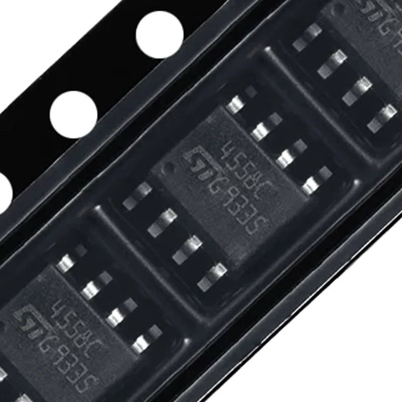 10 Brand New Original Mc4558Cdt with Silk Screen 4558C Sop-8 Wide Bandwidth Dual Bipolar Operational Amplifier Chips