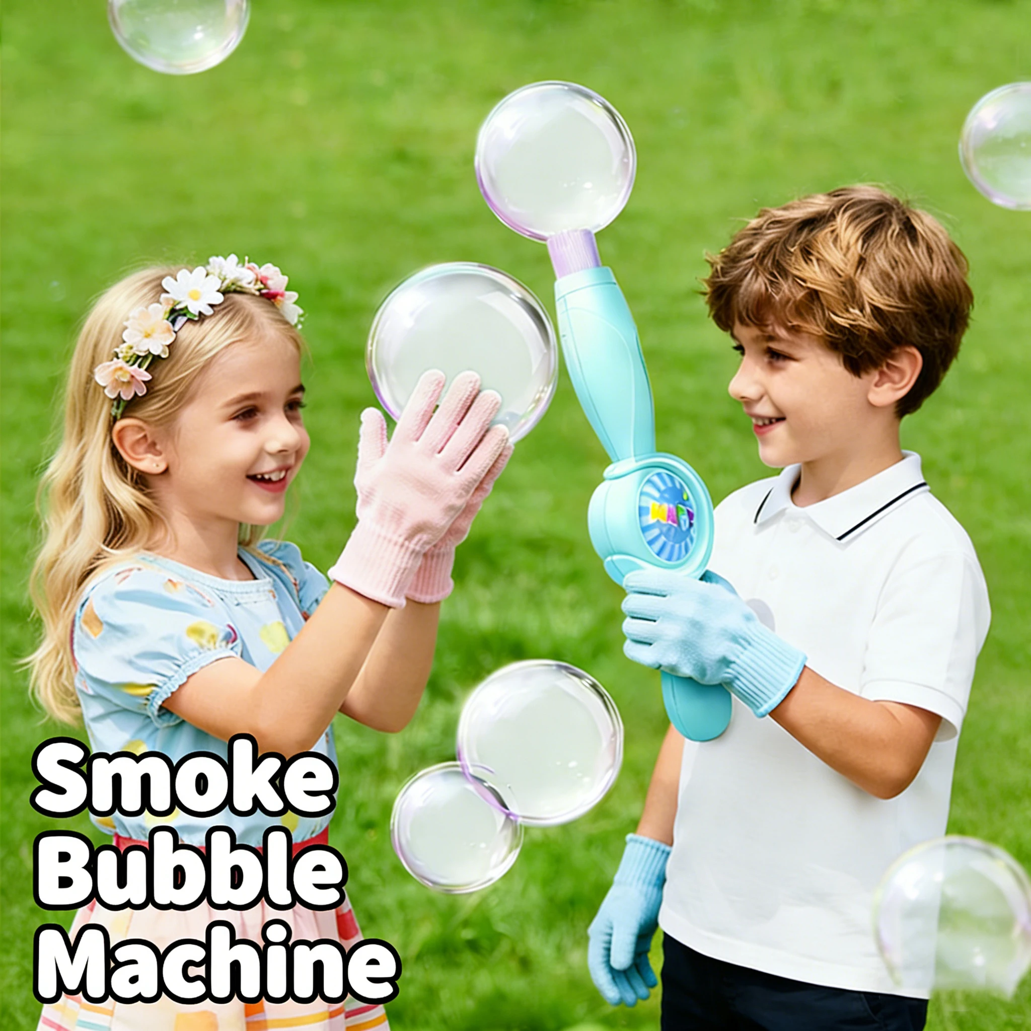 

Smoke Bubbles Machine Elastic Bubble Fog Wand Soap Blowers Interactive Colorful Light Bubbles Blowing Machine Children Gift