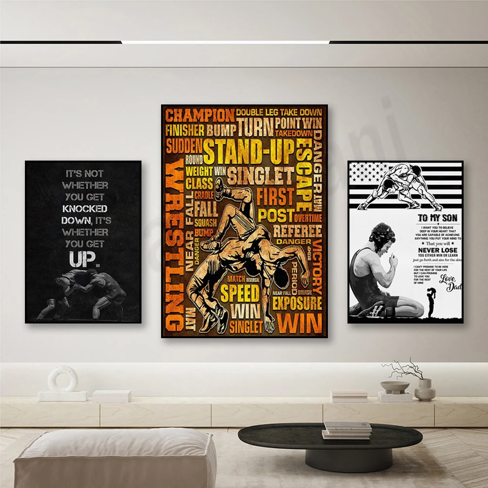 Don't get knocked down, get up, wrestling life lessons, motivational print, wrestler prayer wall art, wrestling poster