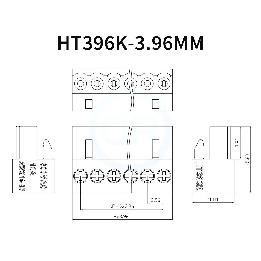 (10PCS) KF HT 3.96MM Green Orange HT396V HT396R 3.96 Plug-in PCB Terminal Block with Straight Pin Right Angle Plug 2-12Pin