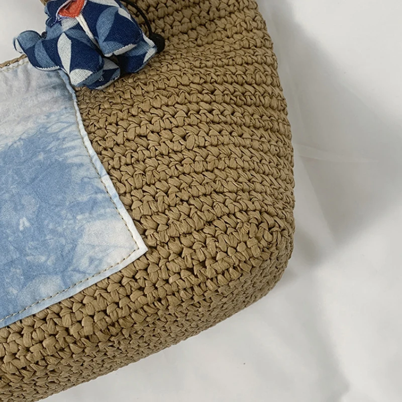Elefantenförmige Schultertasche, Damen-Raffia-Strohtasche, Sommer-Strand-Urlaubstasche, Modische Chic-Tasche – Detail 5