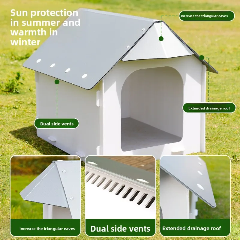 Outdoor dog house Waterproof rainproof sunscreen cold dog house Medium-sized dog kennel Outdoor courtyard kennel Rural dog shed