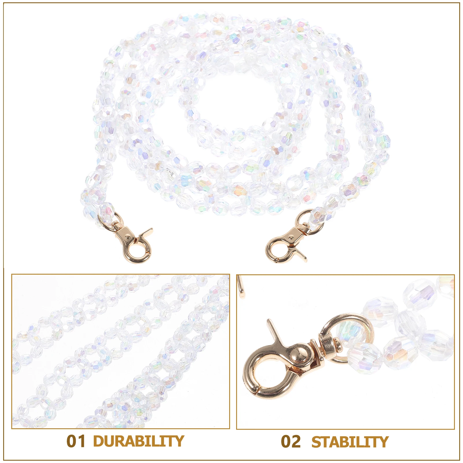 

Luggage Chain Bag Strap Women Shoulder Handbag Crossbody Replacement Purse Straps Beaded