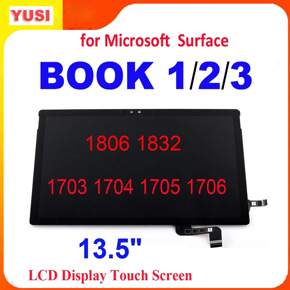 Pantalla LCD de 13,5 pulgadas para Microsoft Surface Book 1 1803 1804, digitalizador de pantalla táctil para Surface Book 2 1806 1832 Book 3, conjunto de pantalla LCD