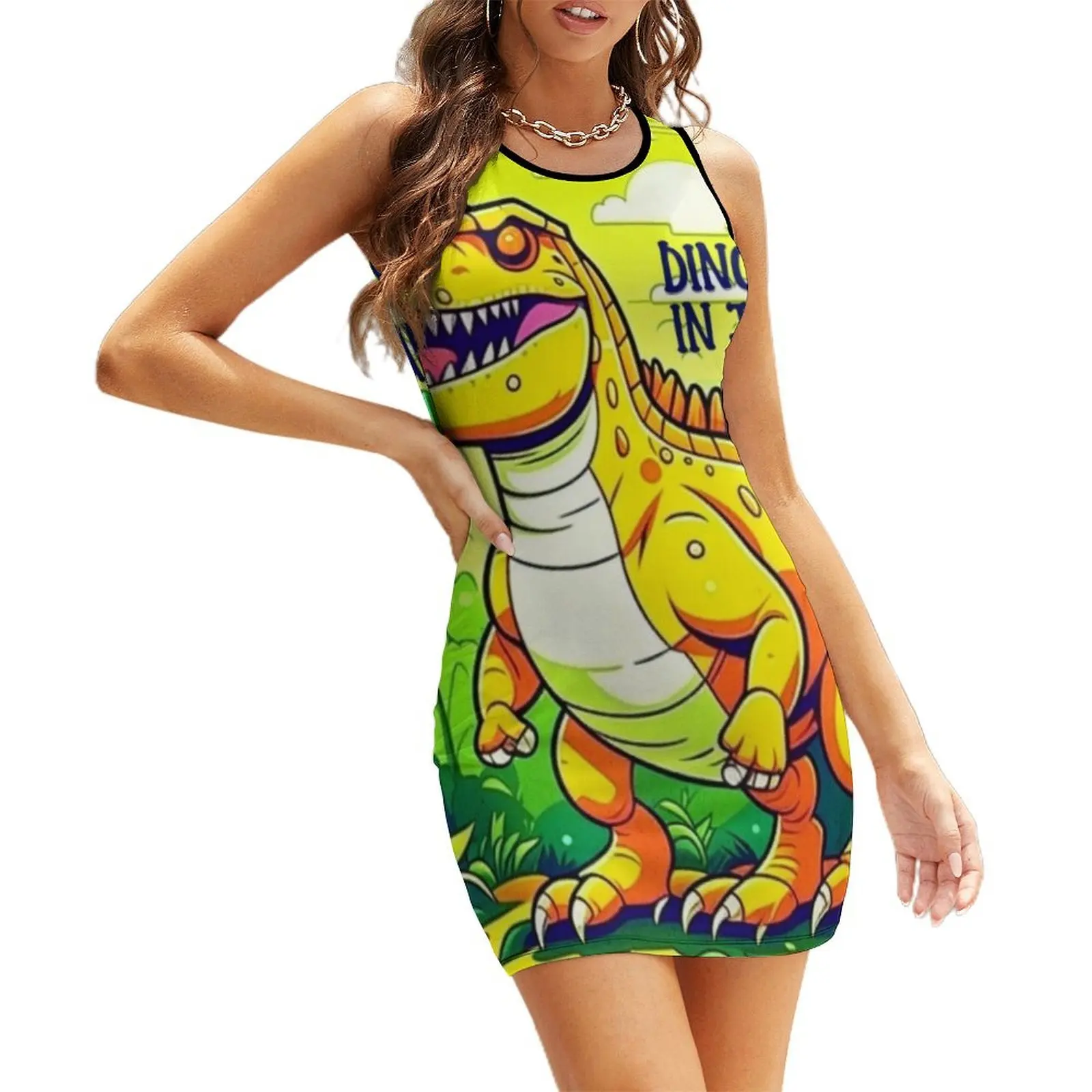 

Dinosaur in Jungle Sleeveless Sundress dresses for official occasions Women's clothing summer dresses women 2025 Female dress