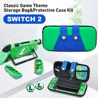 Bolsa de almacenamiento estilo Luig clásico 2025 para NS Switch 2, funda de Estuche de transporte duro portátil, funda para NS Switch 2, accesorios de juego