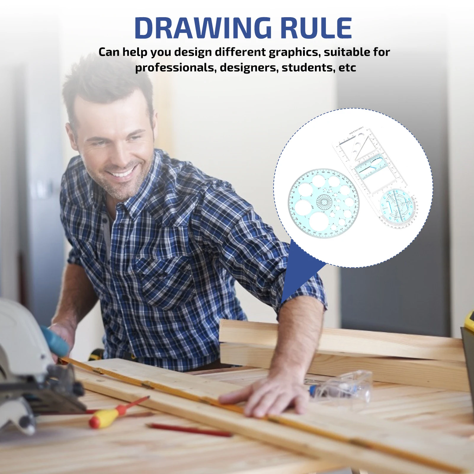 2 Pcs Curve Drawing Ruler Template Child Tools for Circle Templates Plastic Sturdy Geometric Stencil