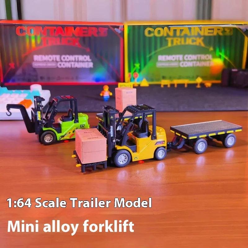 Remote Control 1:64 Alloy Forklift With Pallet Fun Table Toy Full-Scale Remote Control Car Children'S Toy Birthday Gift