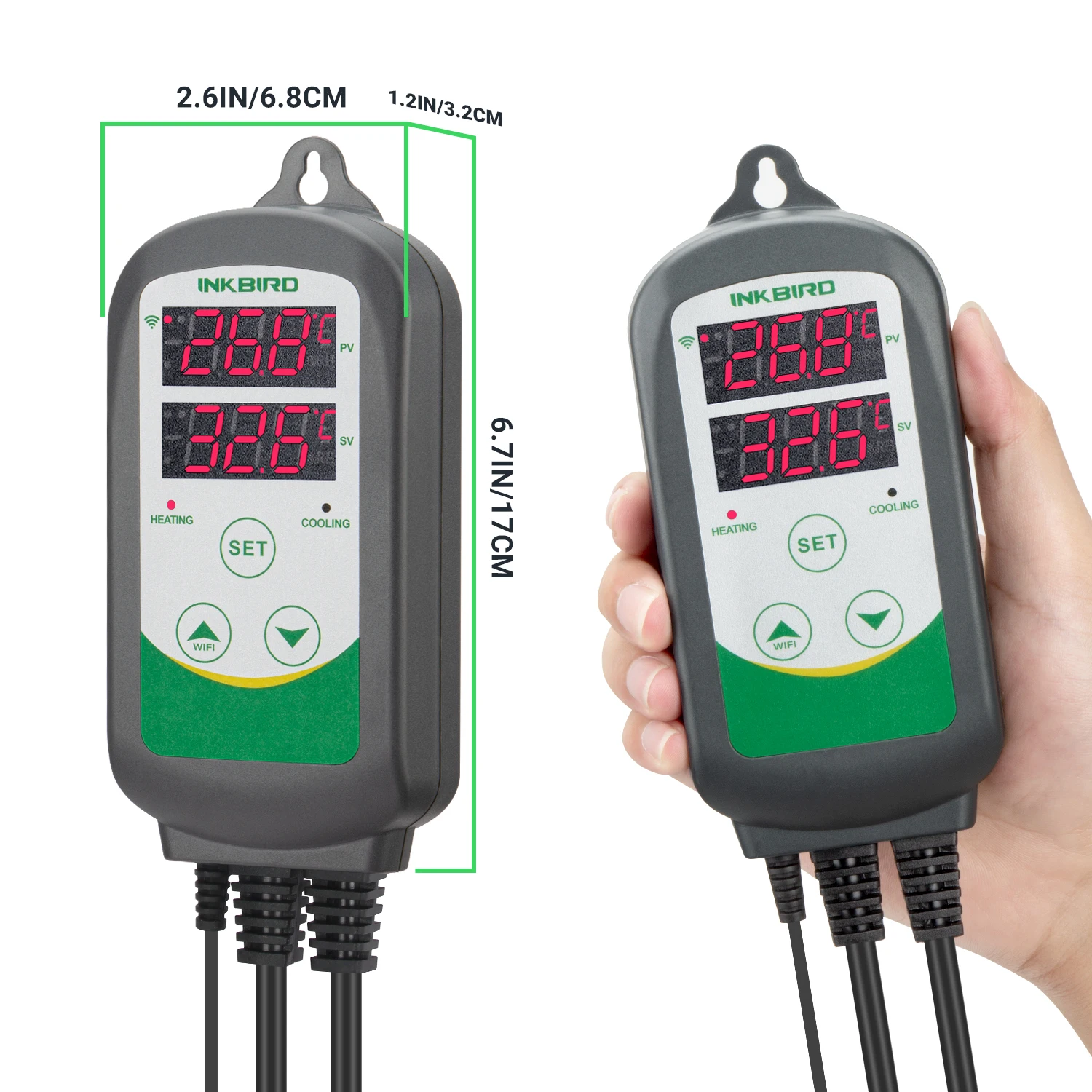 INKBIRD-controlador de temperatura para acuario, ITC-308-Wifi, termostato de salida de refrigeración y calefacción inteligente con sonda impermeable