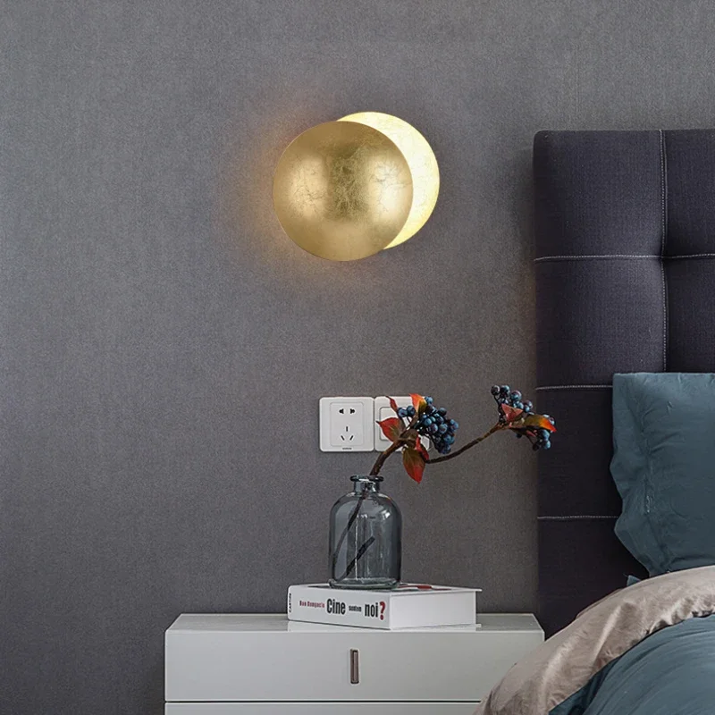 Modern Wall Lamp Circular Ring Design LED Light Rotatable Lampshade Bedroom Decoration Living Room Interior Lighting Fixtures