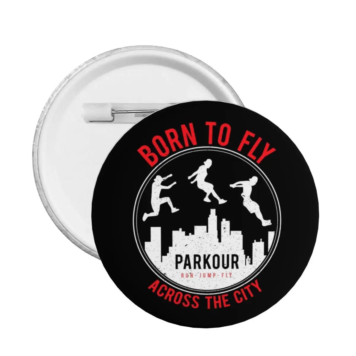 Funny Parkour Urban Free Running Born To Fly Soft Button Pin Custom Creative Pinback Badge Brooch Lovers Gift