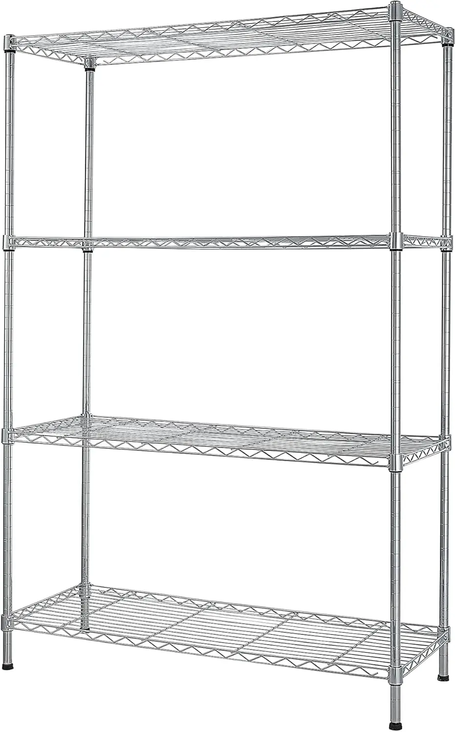 Unidade de prateleira de fio cromado de 4 camadas de 14" de profundidade x 60" de largura x 72" de altura |   Kit de rack de armazenamento comercial NSF